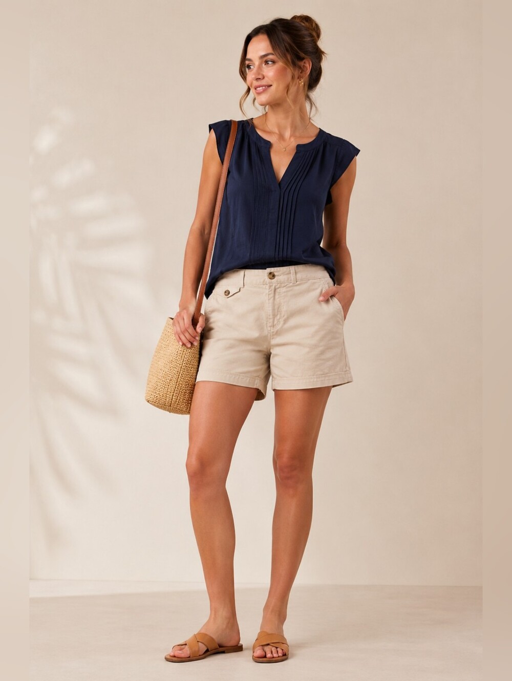 Dockers Womens Khaki Chino Shorts